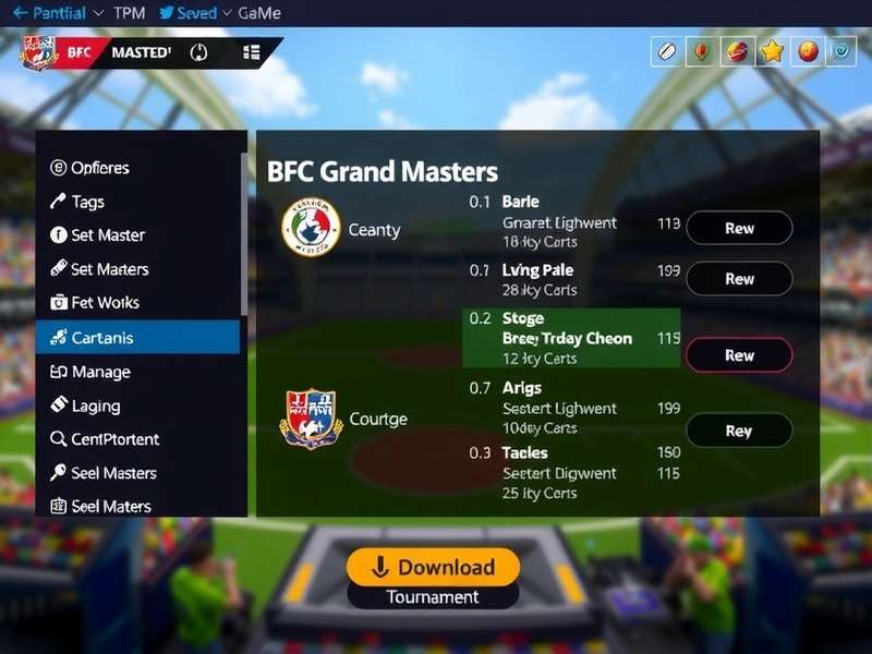 BFC Grand Masters tournament screen